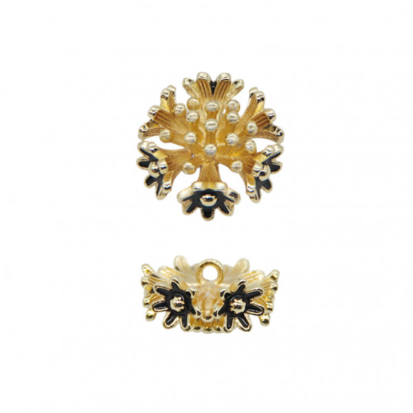 Пуговица металлическая, 36L, цвет золото+черный