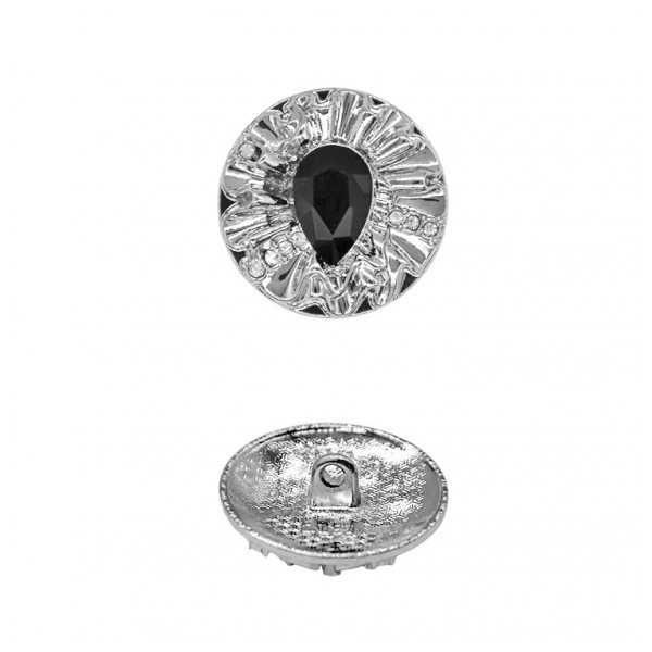 Пуговица металлическая, 36L, цвет никель+черный