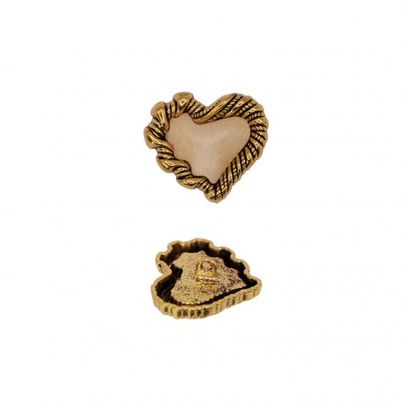 Пуговица металлическая, 32L, цвет антик+молочный