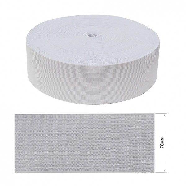 Резинка вязанная 7см, цвет белый