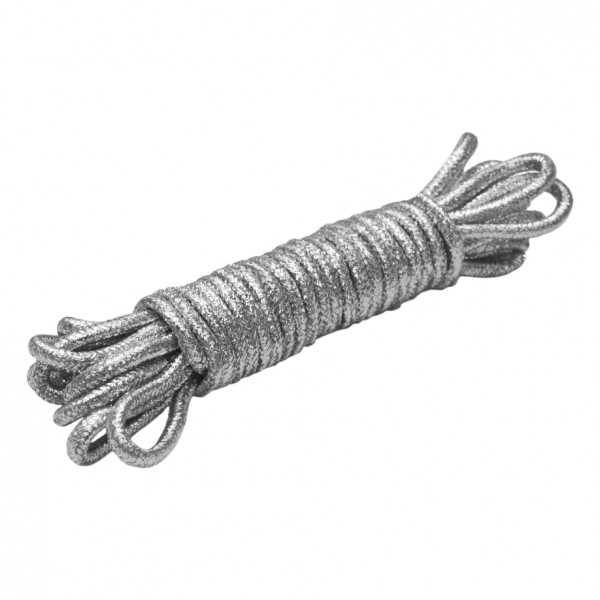 Шнур круглый c люрексом полиэстер 5мм цвет серебро