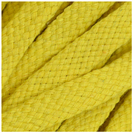 Шнур плоский хлопковый плетельный 10мм цвет 005 желтый 14ШП10
